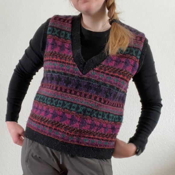 REI Sweaters Rei Vintage Wool Sweater Vest Multicolor Poshmark